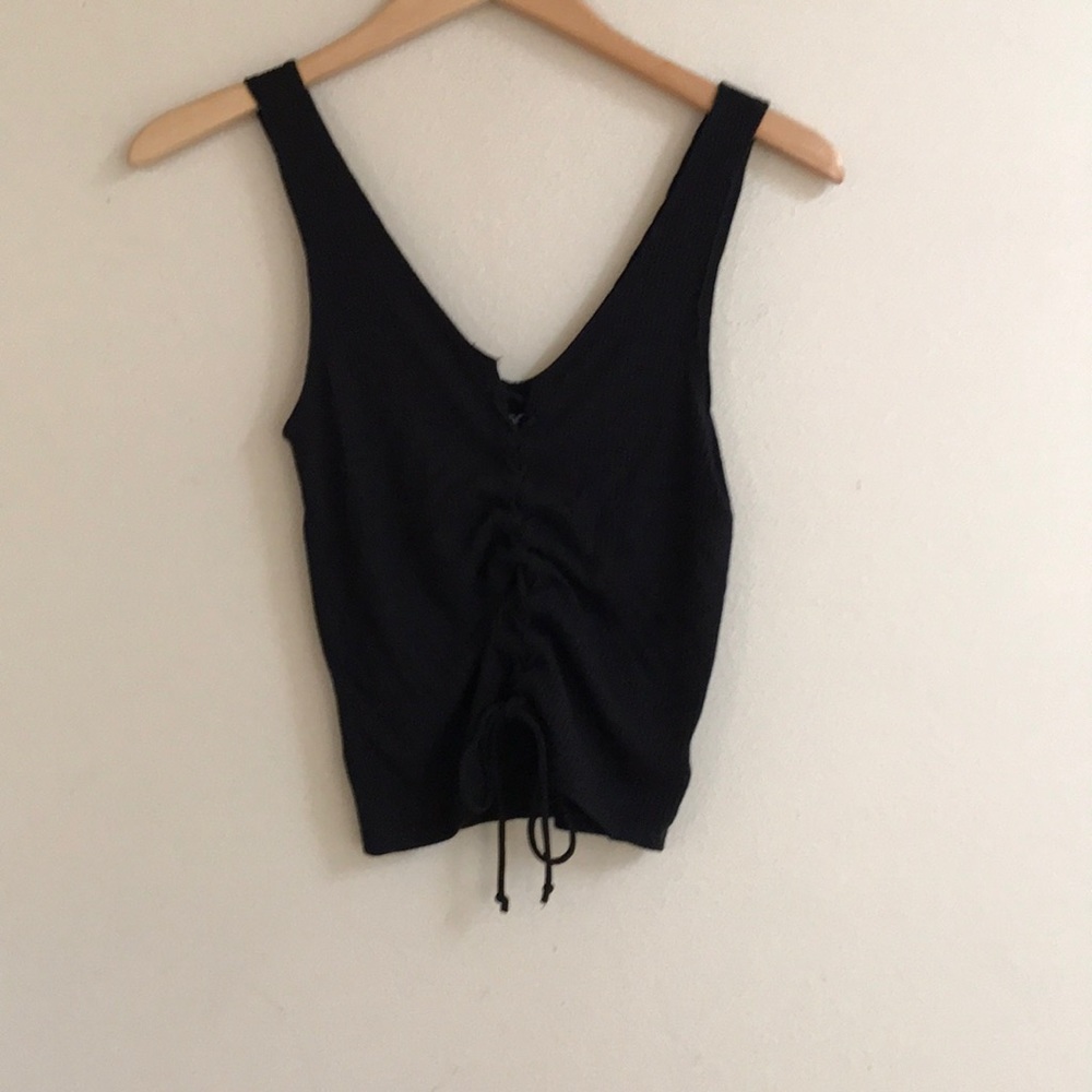 American Eagle ribbed tie-up tank top